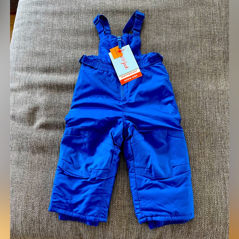 Cat and Jack boys blue heavyweight snow bibs size 18m new with tags